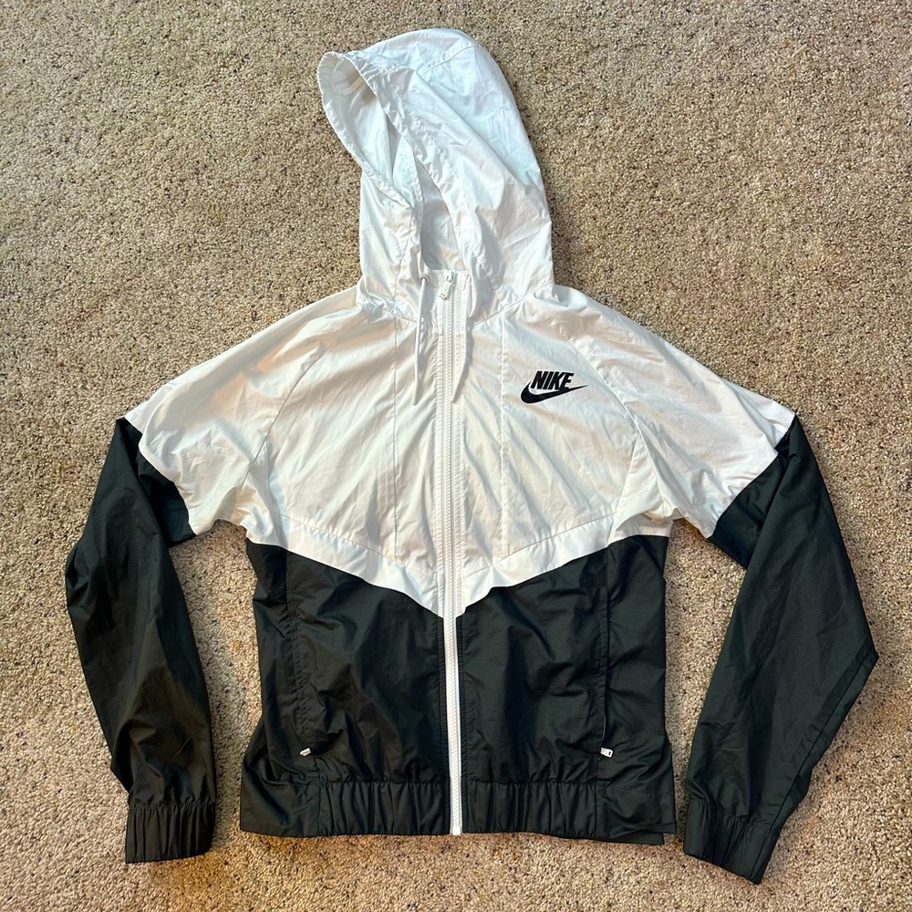 Women’s Nike Dark Gray and White Windbreaker Jacket